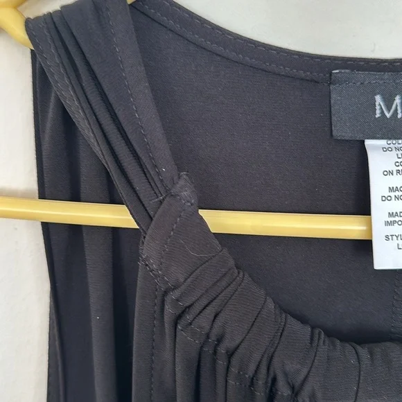 NWT MSK Sleeveless Beaded Black Shift Cocktail Dress M Evening Stretch - Picture 8 of 8